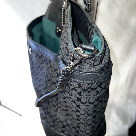 Coach Black Signature Handbag Tote Weekender Diaper Bag - #77156 - Picture 5 of 15